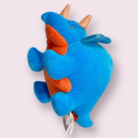 Triceratops Puffyfluff Color Blue Plushy Dinosaur 11” New - Picture 6 of 15